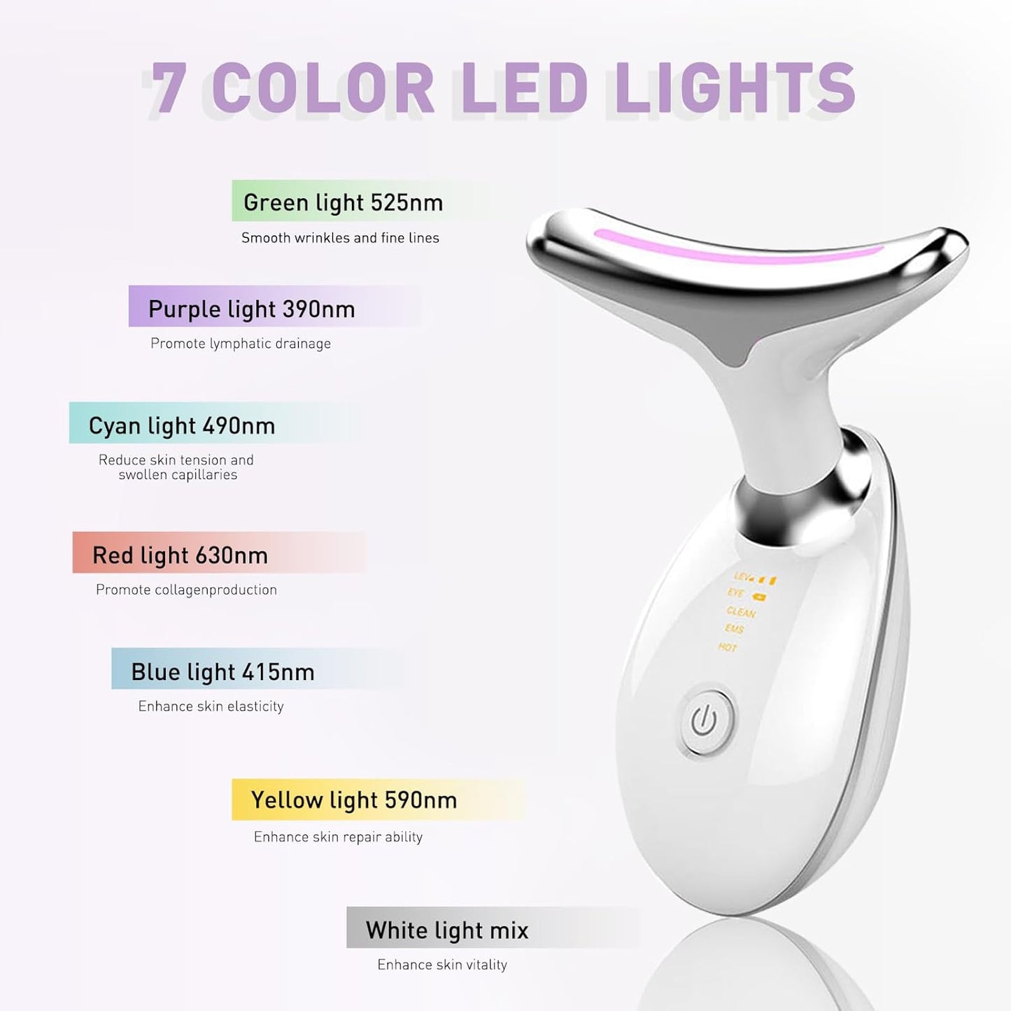 GlowLift Pro™ — 7-in-1 LED Massager for Face & Neck with Uplifting & Firming Technology