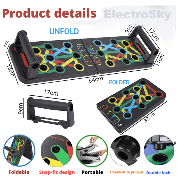ShopTrend™ Push-Up Board 12-in-1 | Foldable Non-Slip Workout Board for Men & Women